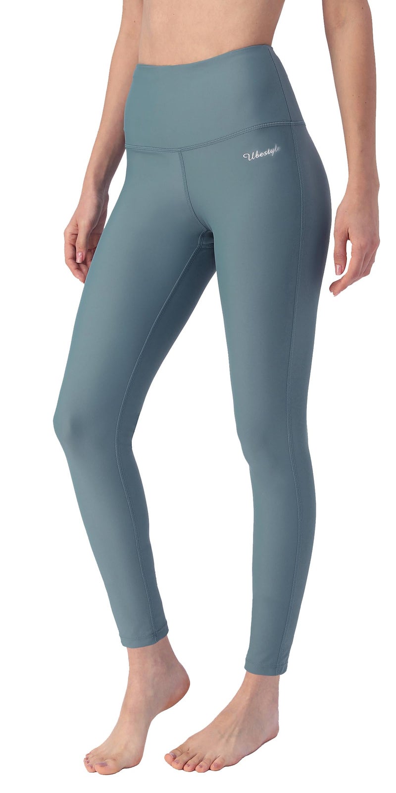 Ubestyle UPF 50+ High Waist Women's Swim Pants Swim Leggings Swimming Tights Rash Guard Pants Sun Protective (Myterious/Green, S) - Image 1